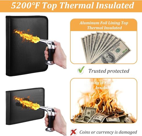 Fireproof Coin Collection Album, 360 Pockets & 36 Sleeves Paper Money Currency Album, Water-Resistant Storage Binder for Coins, Currency, Stamps, Black in Kuwait