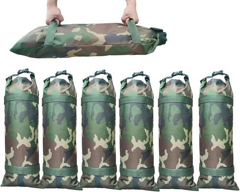 Flood Barrier Sand Bags camouflage Canvas Flood Protection Sandbags & Reusable With Insert Buckle Handle Woodland Sandbags for Emergency Flood Protection Fits Doors Garages Basemen Counterweights (4) in Saudi Arabia