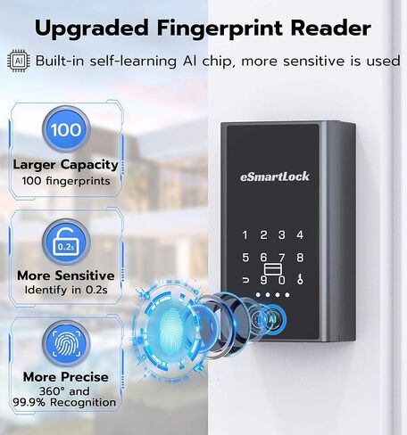 صندوق قفل Anweller للمفاتيح مع رمز، مخفي مفتاح بلوتوث ذكي RFID لبصمة الإصبع، صندوق قفل مركب مقاوم للماء في الهواء الطلق للسمسار والمضيفين والتخزين الآمن للمفاتيح، إخفاء المفتاح، تعليق الباب والتركيب على الحائط in Kuwait