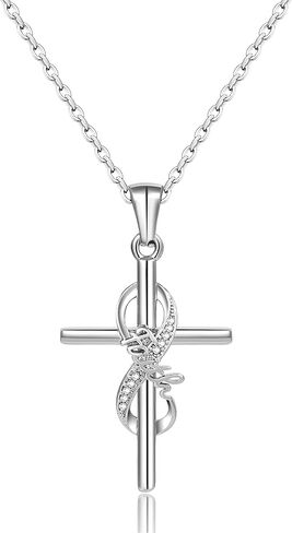 DS Religious Gifts for her Faith Cross Necklace for Women exquisite 18K Gold Inspirational Christian Bible Verse prayer birthday Jewelry stainless steel Necklaces To Sister Mom Daughter in Kuwait