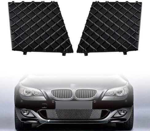 1 Pair of Black Front Bumper Cover Lower Mesh Grill Grilles Trim Exterior Accessories Replacement Parts Compatible with BMW E60 E61 M Sport in Saudi Arabia