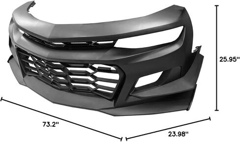 Front Bumper Compatible With 2016-2024 Chevrolet Camaro, 1LE Style Black PP Cover Conversion Lip Grille Grill Bodykit Replacement by IKON MOTORSPORTS, 2017 2018 2019 2020 2021 2022 2023 in Saudi Arabia