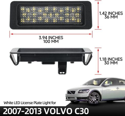 NJSBYL LED License Plate Light for 2007-2013 Volvo C30 License Plate Light Rear Tag Light Assembly Number Plate White Full LED Lighting No Flickering Factory Replacement OEM 31213991 in Saudi Arabia