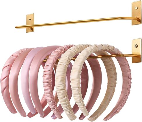 SNOWSTAR Headband Holder Organizer for Girls,Head Band Hanging Storage for Women,Home Decor and Display for Wall,Door,Closet(Gold 3PCS) in Kuwait