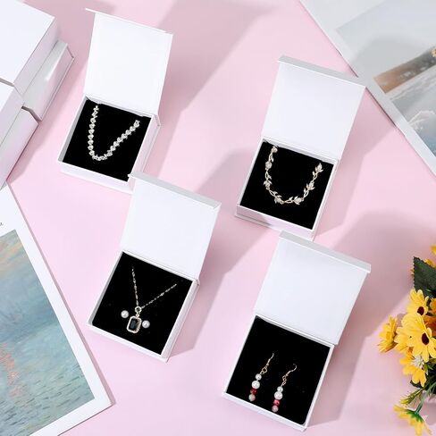 20 Pack Jewelry Gift Boxes Necklace Earring Ring Box Gift Box with Cotton Filled and Lids,Jewelry Box Gift Boxes 3.54 x 3.54 x 1.3in, White in Kuwait