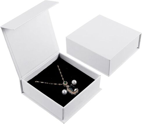20 Pack Jewelry Gift Boxes Necklace Earring Ring Box Gift Box with Cotton Filled and Lids,Jewelry Box Gift Boxes 3.54 x 3.54 x 1.3in, White in Kuwait