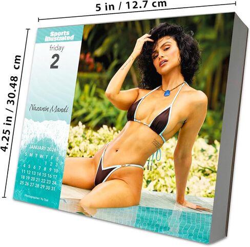 تقويم نماذج الشاطئ الرياضية المصورة لعام 2026 - حزمة تقويم فاخرة من يوم إلى يوم مع أكثر من 100 ملصق تذكير | هدايا Pinup واللوازم المكتبية in Kuwait