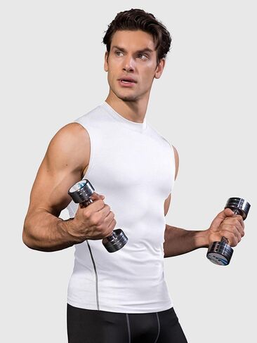 Men's Workout Tank Tops Swim Shirts Quick Dry Running Gym Sleeveless Muscle Tee 1002YD in Saudi Arabia