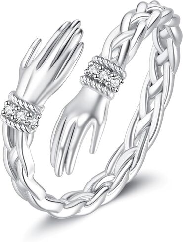 URONE Hug Rings for Women 925 Sterling Silver Celtic Rings Open Ring Hug Jewelry Gift in Saudi Arabia