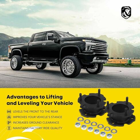 YHTAUTO 3 Inch Front Leveling Lift Kit Compatible with Chevrolet Colorado & GMC Canyon 2015-2022 | Steel Spacers Raise the Front By 3 Inch | 2PCS Suspension Leveling Kit w/Hardware Kit in Saudi Arabia