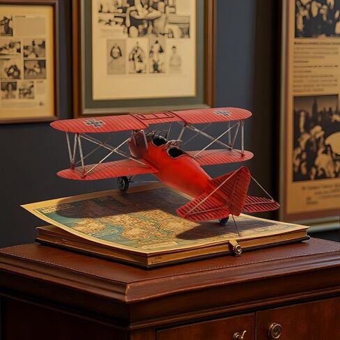 12"L Large German Biplane WWII Vintage Airplane Model Metal Fighter Bomber Desktop Military Collectible Historical Decor for Home Office Room Aviation Enthusiasts Veterans Mancave in Saudi Arabia