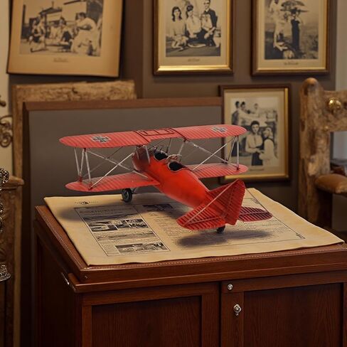 12"L Large German Biplane WWII Vintage Airplane Model Metal Fighter Bomber Desktop Military Collectible Historical Decor for Home Office Room Aviation Enthusiasts Veterans Mancave in Saudi Arabia