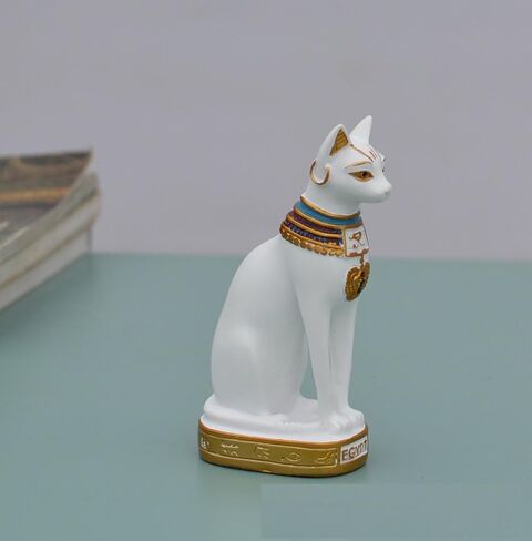 Stock Show 2Pcs/Pack Ancient Egypt Kitty Egyptian Bastet Cat Resin Crafts Statue Ornaments Cute Novelty Cat Resin Home Office Bar Decoration Collectible Bastet Sculpture in Kuwait