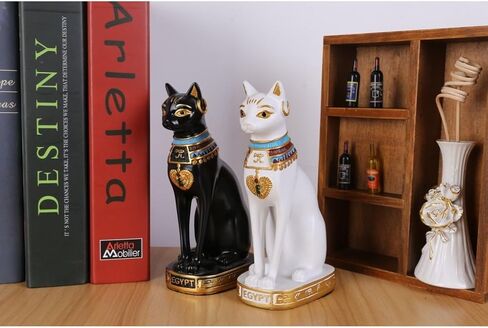 Stock Show 2Pcs/Pack Ancient Egypt Kitty Egyptian Bastet Cat Resin Crafts Statue Ornaments Cute Novelty Cat Resin Home Office Bar Decoration Collectible Bastet Sculpture in Kuwait