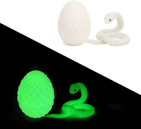 3D Printed Luminous Snake in Egg Collectible Figurine for Home Office Executive Desk Decor, Easter Basket Stuffers in Saudi Arabia
