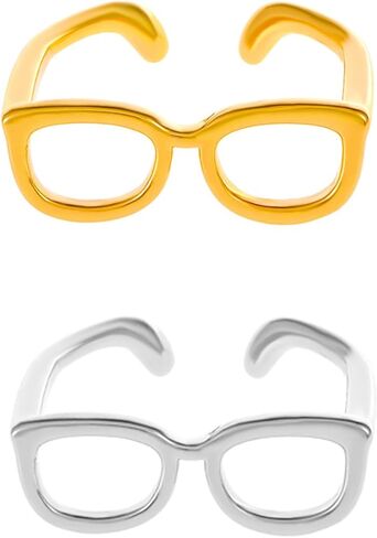 2Pcs Glasses Ring for Women Cute Open Glasses Rings in Saudi Arabia