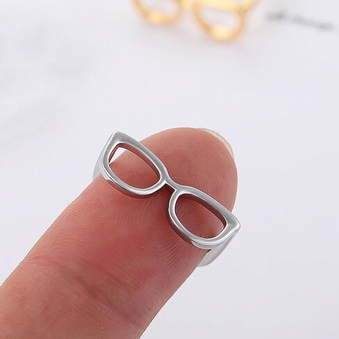 2Pcs Glasses Ring for Women Cute Open Glasses Rings in Saudi Arabia
