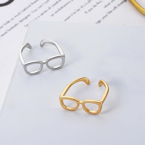 2Pcs Glasses Ring for Women Cute Open Glasses Rings in Saudi Arabia