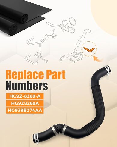 HG9Z-8260-A Radiator Hose Upper Fit for Ford Fusion 2.0L 4 Cyl EcoBoost 2017 2018 2019 2020#HG9Z8260A HG938B274AA in Saudi Arabia