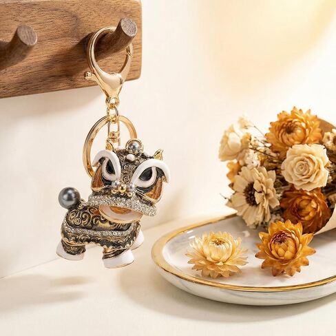 Lion Rhinestone Keychain Decorative Car Bag Charm With Traditional Inspired Design For Daily Carry And Stylish Accessory Use in Saudi Arabia
