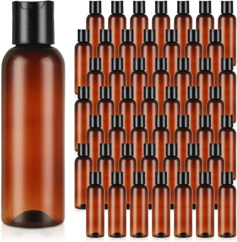 50 Pack 4oz Empty Plastic Travel Bottles with Disc Top Flip Cap Lotion Bottles Squeeze, Refillable Empty Squeeze Bottle for Lotion Shampoo Cream Toiletries in Kuwait