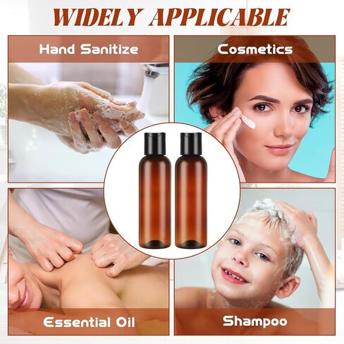 50 Pack 4oz Empty Plastic Travel Bottles with Disc Top Flip Cap Lotion Bottles Squeeze, Refillable Empty Squeeze Bottle for Lotion Shampoo Cream Toiletries in Kuwait