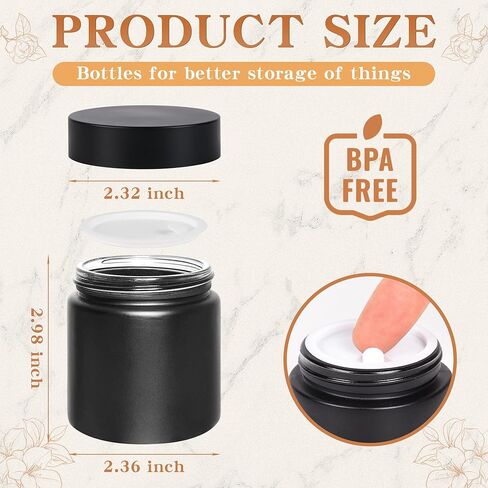 Black Frosted Glass Jars with Lids - Small Empty Cosmetic Containers for Making Candles andLotions, Creams, Balmss and DIY Crafts - Pack of 24 (Black Frosted, 4oz) in Saudi Arabia