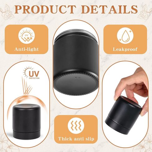 Black Frosted Glass Jars with Lids - Small Empty Cosmetic Containers for Making Candles andLotions, Creams, Balmss and DIY Crafts - Pack of 24 (Black Frosted, 4oz) in Saudi Arabia