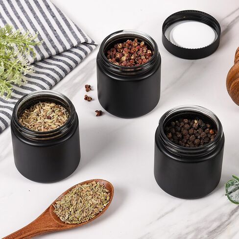 Black Frosted Glass Jars with Lids - Small Empty Cosmetic Containers for Making Candles andLotions, Creams, Balmss and DIY Crafts - Pack of 24 (Black Frosted, 4oz) in Saudi Arabia
