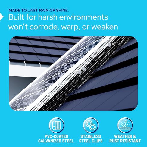 KASTLITE Solar Panel Bird Guard Mesh Kit - 6in x 100ft PVC Coated Galvanized Wire Screen, 100 Stainless Clips, Pliers & Gloves - No Drill Critter Shield, Rodent Barrier Fence for Under Panels, Black in Kuwait