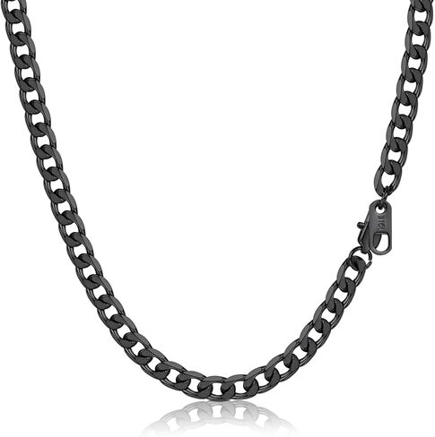 PROSTEEL 316L Stainless Steel Cuban Link Chain Necklaces for Men, Black/18K Gold Plated, Hypoallergenic Jewelry, 4mm-13mm, 14"-30", Come with Box in Kuwait