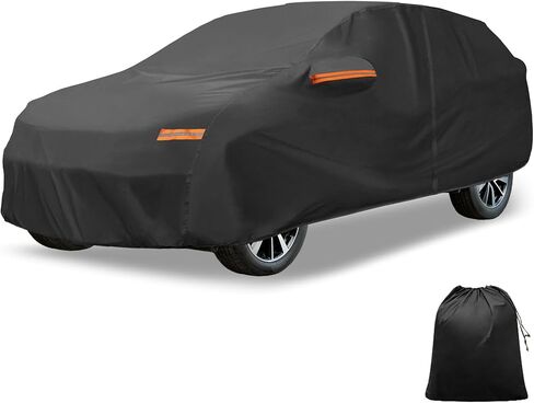 X AUTOHAUX Car Cover Outdoor Waterproof Sun Rain Snow Hail Protection with Left Side Door Zipper 210D-PU for Mazda CX-70 in Saudi Arabia