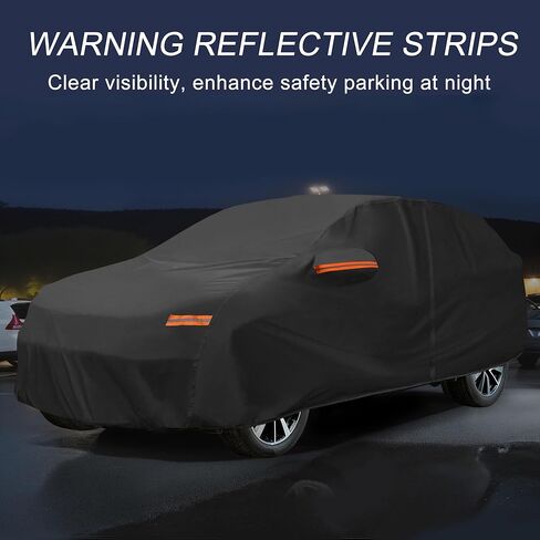 X AUTOHAUX Car Cover Outdoor Waterproof Sun Rain Snow Hail Protection with Left Side Door Zipper 210D-PU for Mazda CX-70 in Saudi Arabia