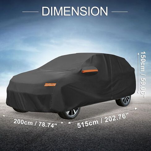 X AUTOHAUX Car Cover Outdoor Waterproof Sun Rain Snow Hail Protection with Left Side Door Zipper 210D-PU for Mazda CX-70 in Saudi Arabia