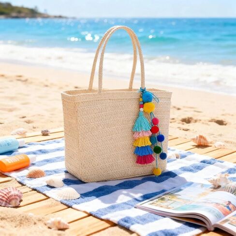 QTMY Pom Pom Tassel Long Bag Pendant Charm Keyring Keychain for Women Purse Handbag Decor in Saudi Arabia