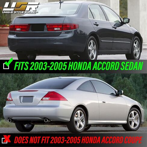 USR DEPO 03-05 Accord UPGRADE JDM Black Housing LED ترقية المصابيح الخلفية (يسار + يمين) متوافقة مع 2003-2005 Honda Accord 4 Door Sedan (عدسة سوداء شفافة، التوصيل والتشغيل، مجموعة 4 أجهزة كمبيوتر) in Saudi Arabia