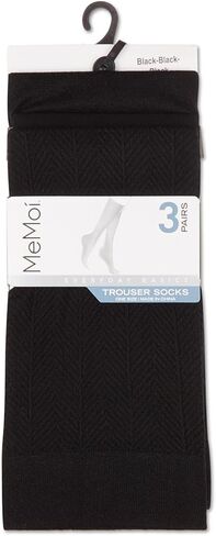 MeMoi Women's 3 Pair Pack Herringbone/Solid/Diamonds Trouser Socks in Saudi Arabia