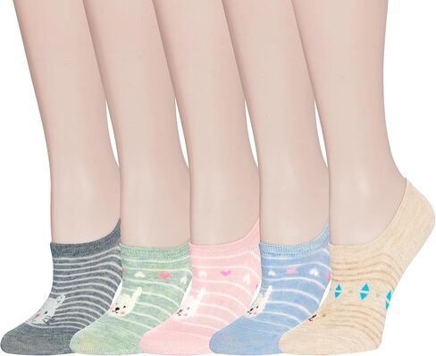 Benefeet Sox Cute No Show Liner Socks Womens Novelty Funny Patterned Non Slip Low Cut Invisible Hidden Cotton Socks for Flats in Saudi Arabia