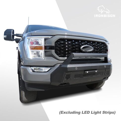IRONBISON Front Bumper Compatible with 2021-2023 Ford F150 (Exclude 2022-2023 F150 Lightning EV) Can Add LED Light Bar Fine Texture Black Truck F150 Bumper Guard Stubby Bull Bar in Kuwait