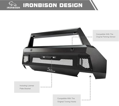 IRONBISON Front Bumper Compatible with 2021-2023 Ford F150 (Exclude 2022-2023 F150 Lightning EV) Can Add LED Light Bar Fine Texture Black Truck F150 Bumper Guard Stubby Bull Bar in Kuwait