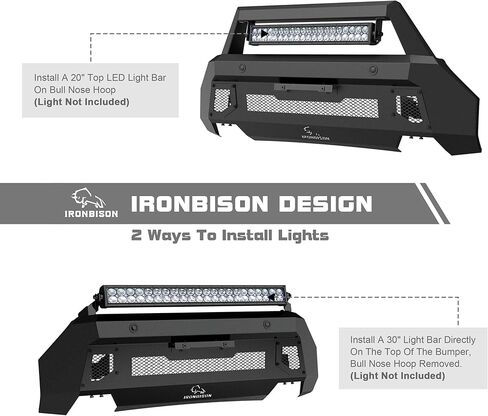 IRONBISON Front Bumper Compatible with 2021-2023 Ford F150 (Exclude 2022-2023 F150 Lightning EV) Can Add LED Light Bar Fine Texture Black Truck F150 Bumper Guard Stubby Bull Bar in Kuwait