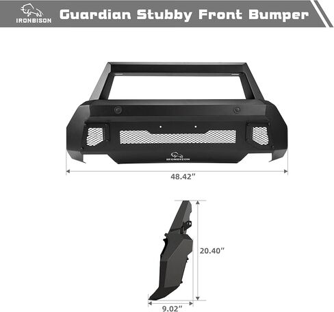 IRONBISON Front Bumper Compatible with 2021-2023 Ford F150 (Exclude 2022-2023 F150 Lightning EV) Can Add LED Light Bar Fine Texture Black Truck F150 Bumper Guard Stubby Bull Bar in Kuwait
