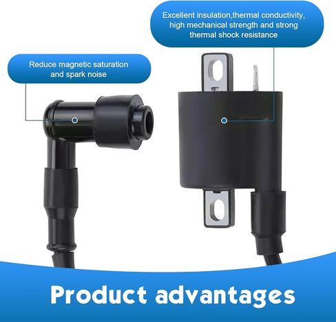 Ignition Coil, Vertical Engine CG125 150cc 200cc 250cc Ignition Coil High Voltage Package, Plug and Play Modification Accessories, Universal for ATVs Kart Off-road Motorcycles (Black) in Kuwait