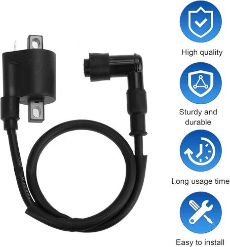 Ignition Coil, Vertical Engine CG125 150cc 200cc 250cc Ignition Coil High Voltage Package, Plug and Play Modification Accessories, Universal for ATVs Kart Off-road Motorcycles (Black) in Kuwait