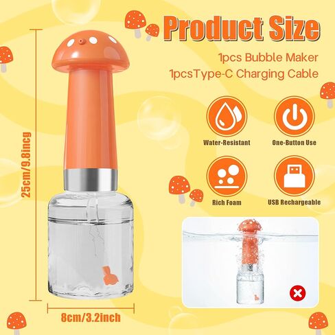 Electric Foaming Shampoo Dispenser - Automatic Dog Shampoo Foamer Mushroom Rechargeable Soap Sprayer for Cat Dog Bathing Pet Grooming Pet Wash Bath Suppy Bathroom Kitchen Sink Toilet Cleaning in Kuwait