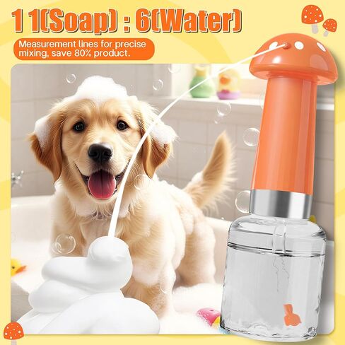 Electric Foaming Shampoo Dispenser - Automatic Dog Shampoo Foamer Mushroom Rechargeable Soap Sprayer for Cat Dog Bathing Pet Grooming Pet Wash Bath Suppy Bathroom Kitchen Sink Toilet Cleaning in Kuwait
