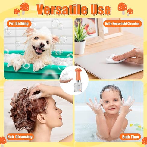 Electric Foaming Shampoo Dispenser - Automatic Dog Shampoo Foamer Mushroom Rechargeable Soap Sprayer for Cat Dog Bathing Pet Grooming Pet Wash Bath Suppy Bathroom Kitchen Sink Toilet Cleaning in Kuwait