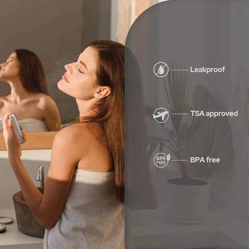 زجاجة عطر للسفر قابلة لإعادة الملء - رذاذ كولونيا صغير الحجم - بخاخ صغير الحجم للسفر فارغ لإعادة ملء حاوية العينة - موزع عطر محمول للرجال والنساء 3 قطع 8 مل أزرق in Kuwait