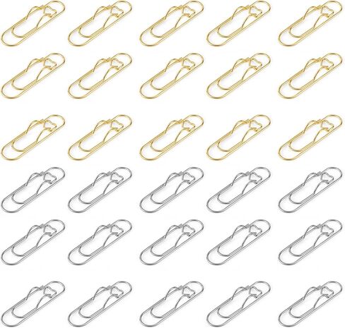 30 قطعة من مشابك الأقلام المعدنية لأجهزة الكمبيوتر المحمولة، مقاس 7 × 1.9 سم / 2.76 × 0.75 بوصة، حاملات أقلام ورقية للكتب والمجلات والمخططين واللوازم المكتبية والمدرسية (ذهبي، فضي) in Kuwait