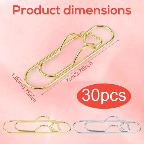 30 قطعة من مشابك الأقلام المعدنية لأجهزة الكمبيوتر المحمولة، مقاس 7 × 1.9 سم / 2.76 × 0.75 بوصة، حاملات أقلام ورقية للكتب والمجلات والمخططين واللوازم المكتبية والمدرسية (ذهبي، فضي) in Kuwait